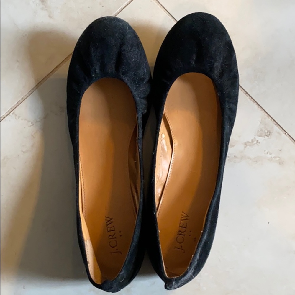 J Crew anya ballet flats black suede